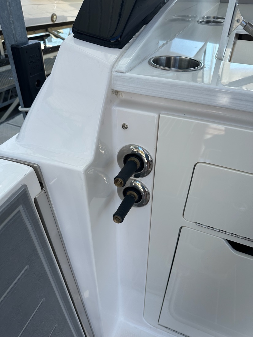 Clean, spot-free boat console and hardware detail